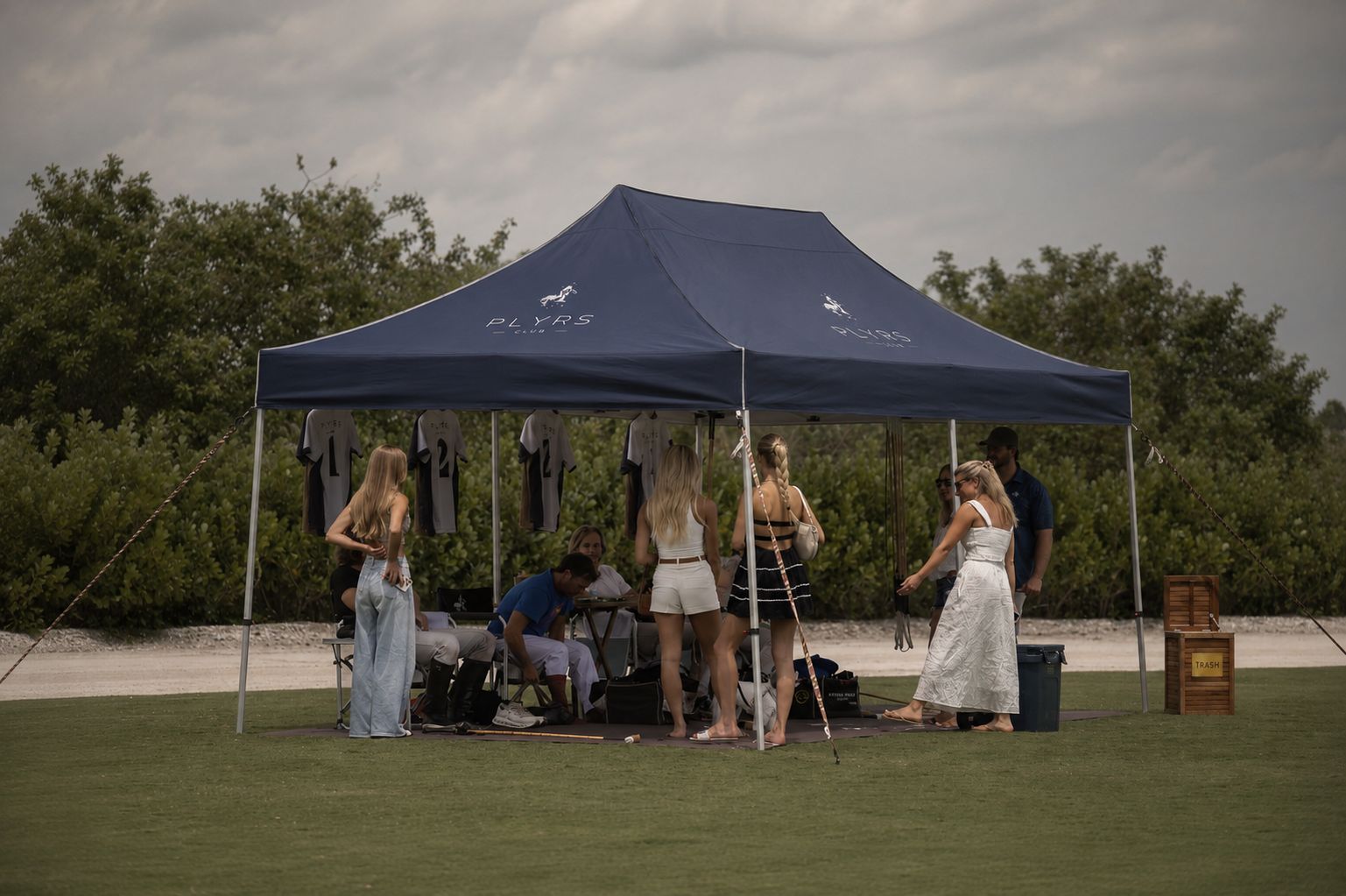 Guests at the club tent